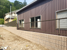 境界部　ブロック＋フェンス