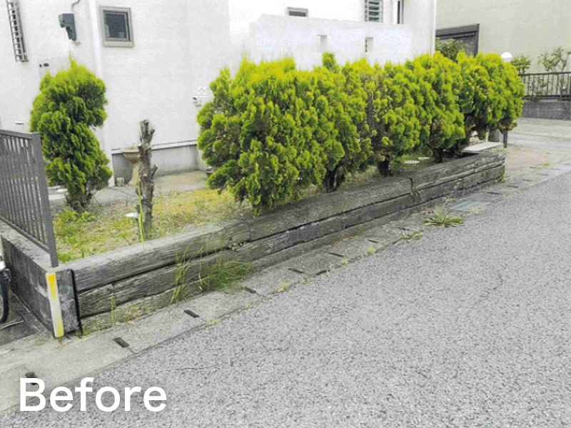 枕木の土留めリフォーム