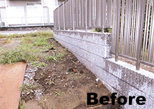 キッチリ！ドッシリ！と裏山の土留め工事