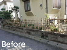 竹垣のやり替え