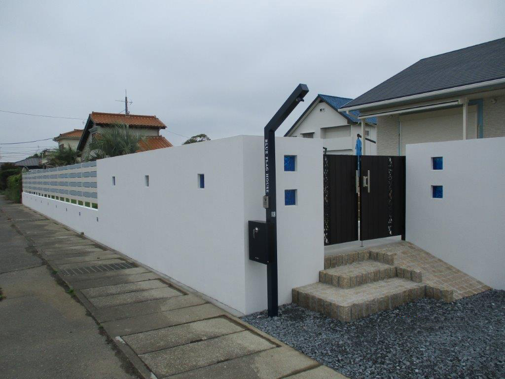 マリンテイストのお庭